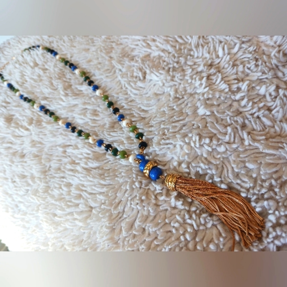 Tory Burch beaded tassel necklace